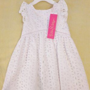 NWT Lilly Pulitzer White Madelina Dress 2T
